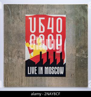 LP-Cover des Albums „Live in Moskau“ von UB40, das 1987 veröffentlicht wurde Stockfoto