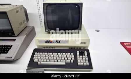 Warschau, Polen. 10. Februar 2023 Im Apple Museum. Medfly-Computer. Stockfoto