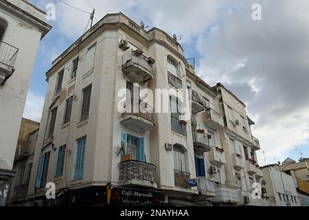 Architektur aus der Kolonialzeit in Tunis Stockfoto