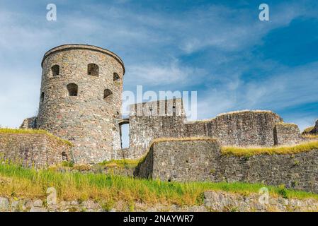 Die Bohus-Festung liegt an der alten norwegisch-schwedischen Grenze in Kungalv, Bohuslan, Schweden Stockfoto