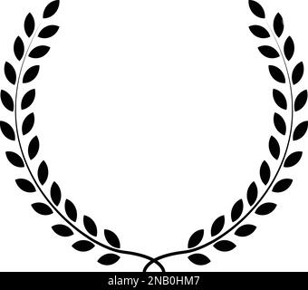 Kreisförmiges Lorbeerblatt, Weizen- und Eichenkränze, die eine Auszeichnung, Errungenschaft, Heraltrockenheit, Adelszeichen, floraler griechischer Zweig darstellen Stock Vektor