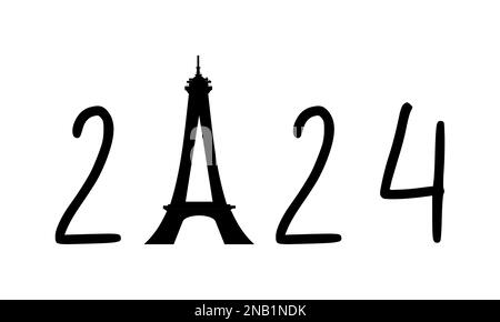 2024. Konzept der Pariser olimpischen Spiele. Vektordarstellung Stock Vektor