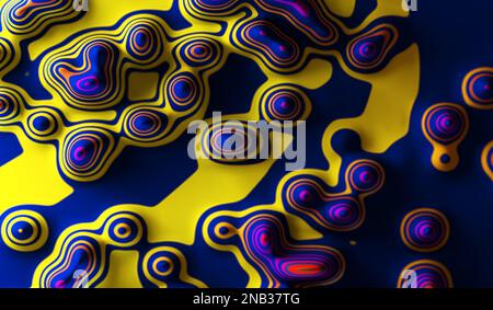 Bunte Linien und Abstracts Formen Design.Abstract backgroud.3D Illustration. Stockfoto