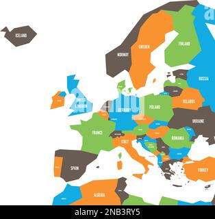 Sehr vereinfachte infografische politische Karte Europas. Einfache geometrische Vektordarstellung. Stock Vektor