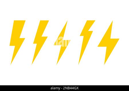 Blitzsymbole festlegen. Blitzvektor Stock Vektor