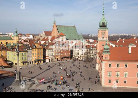 Blick auf Warschau vom Glockenturm der Kirche St. Anna, Warschau Polen Stockfoto