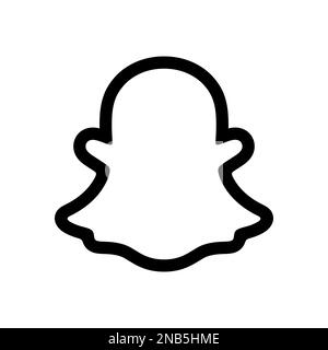 Symbol für Snapchat Instant Messaging App. Quadratische Vektordarstellung. Stock Vektor