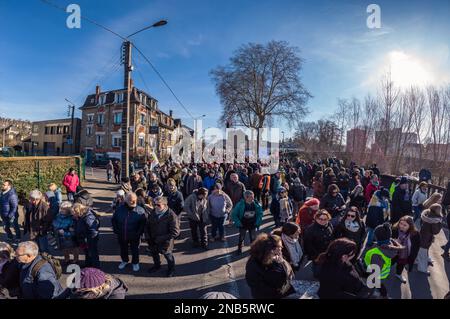 Manifestation contre la réforme des retraites - Protest gegen Regierungsreform für den französischen Ruhestand - Brive la Gaillarde (Corrèze, Frankreich) Stockfoto