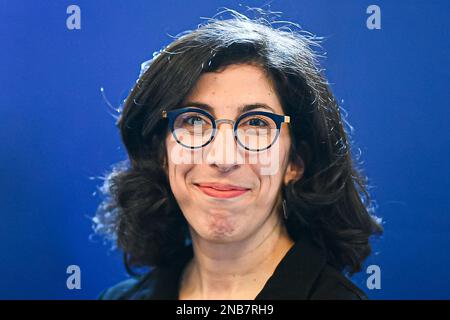 RIMA Abdul Malak Kulturminister während der Zeremonie des Ilan-Halimi-Preises, mit dem junge Menschen unter 25 Jahren, die sich für die Bekämpfung rassistischer und antisemitischer Vorurteile einsetzen, am 13. Februar 2023 im Justizministerium in Paris (Frankreich) ausgezeichnet werden. Foto: Victor Joly/ABACAPRESS.COM Stockfoto