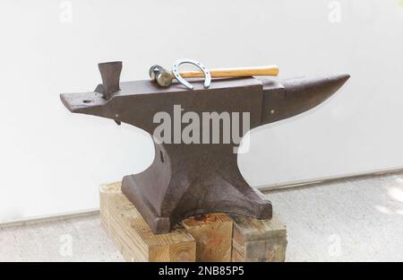 Antique 1800er Peter Wright Anvil ENGLAND - Made 1830 bis 1852 Stockfoto