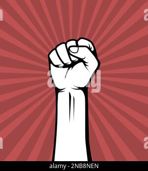 Handgeballter Retro-Style. Protest Art Vector Illustration. Stock Vektor
