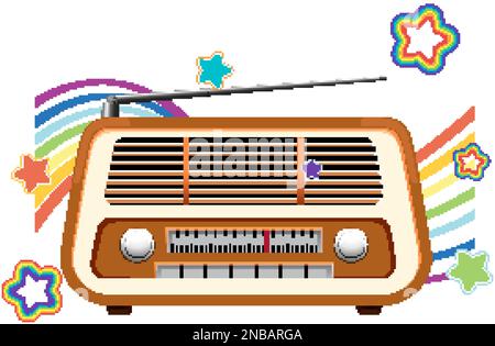Eine klassische Transistor-Radio-Cartoon-Illustration Stock Vektor