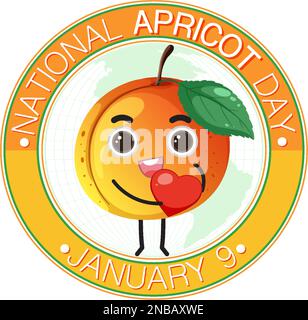 National Apricot Day Poster Design Illustration Stock Vektor