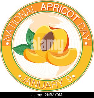National Apricot Day Poster Design Illustration Stock Vektor
