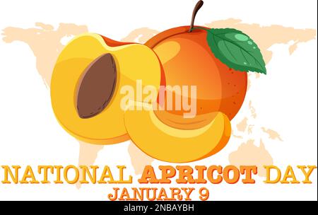 National Apricot Day Poster Design Illustration Stock Vektor
