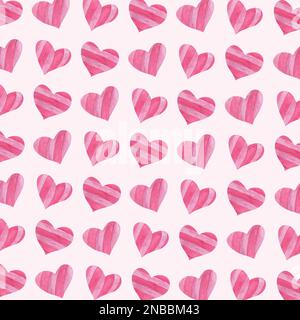 Niedliche handgezeichnete Herzen nahtloses Muster, schöne romantische Hintergrund, ideal für Valentinstag, Muttertag, Textilien, Tapeten, Banner - Vektor d Stock Vektor