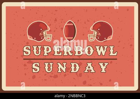 American Football-Banner für den großen Spieltag mit american Football Ball, flacher Vektor und moderner Illustration Stock Vektor