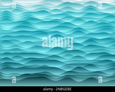 Hintergrund für abstrakte Kurven. Glätten von Kurven mit Verläufen in Cyan-Farben. Tolle Vektordarstellung. Stock Vektor