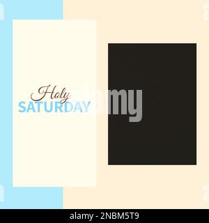 Komposition des Textes „Heiliger samstag“ und des Kopierbereichs auf mehrfarbigem Hintergrund. Heiliger samstag, christentum, Glaube und Religion Konzept digital generiert Stockfoto