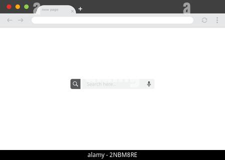 Browserfenster mit Suchleiste in flachem Design Stock Vektor