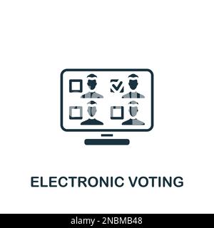 Symbol für elektronische Abstimmung. Einfarbiges einfaches Schild aus der Wahlsammlung. Elektronisches Abstimmsymbol für Logo, Vorlagen, Webdesign und Infografiken. Stock Vektor