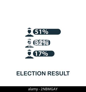 Symbol für Wahlergebnis. Einfarbiges einfaches Schild aus der Wahlsammlung. Symbol für Auswahlergebnis für Logo, Vorlagen, Webdesign und Infografiken. Stock Vektor