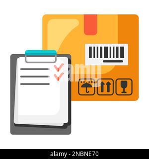 Abbildung: Warenlieferung nach Bestellung im Store. Stock Vektor