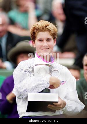 French Open Tennis Championships 1991, Roland Garros Club, Paris, Frankreich Monica Seles Ladies Champion Foto von Tony Henshaw Stockfoto