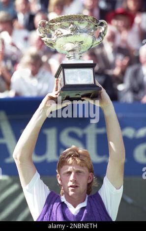 Australian Open Tennis Championships 1991 Herren Champion Boris Becker Foto von Tony Henshaw Archive Stockfoto