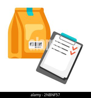 Abbildung: Warenlieferung nach Bestellung im Store. Stock Vektor