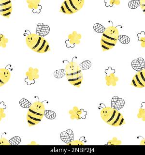 Nahtloses Bienenmuster. Vektordarstellung. Stock Vektor