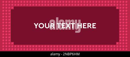 Magentafarbene Vorlage für Text eines Kunststoff-Konstruktionsblocks für Nahaufnahmen. Vektorrahmen der Ziegelplatte. Hintergrund für Grußkarten, Webbanner, Flyer, Post Stock Vektor