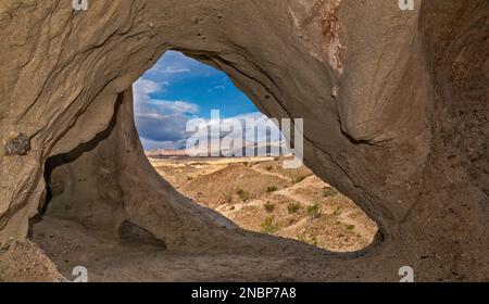 Wind Caves Sandsteinformationen in Split Mountain im Anza Borrego Desert State Park, Sonoran Desert, Kalifornien, USA Stockfoto