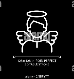 Unschuldige Pixel perfektes weißes lineares Symbol für dunkles Thema Stock Vektor
