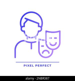 Persona Pixel Perfect Gradient Linearvektorsymbol Stock Vektor
