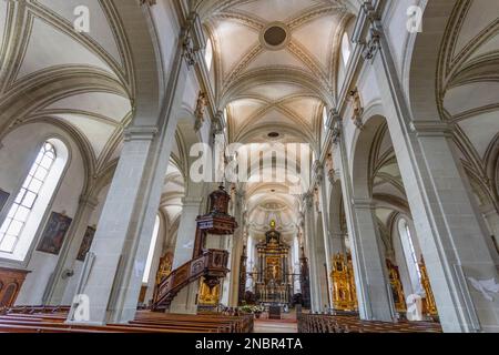 Blick auf das Innere der Hofkirche Saint Leodegar (Hofkirche Sankt Leodegar) in Luzern, Schweiz Stockfoto