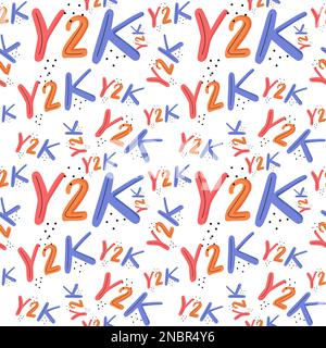 Y2K Nahtloses Retro-Muster im Vintage-Stil von 80s und 90s. Perfekt für Textildruck und Texturen. Stock Vektor