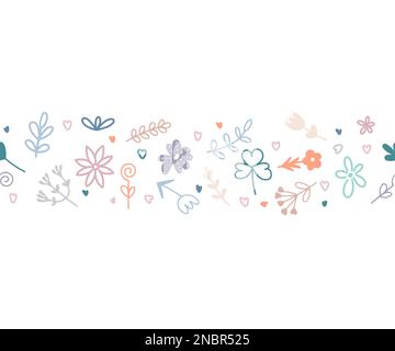 Nahtloses Muster mit Blumenrand Stock Vektor
