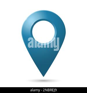 Das Geolokationssymbol ist blau auf weißem Hintergrund. Stock Vektor
