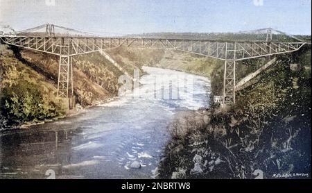 The Cantilever Bridge of Michigan Central at Niagara Falls aus dem Artikel Famous Scenic on American Railroads vom Engineering Magazine, DAS DEM INDUSTRIELLEN FORTSCHRITT GEWIDMET ist Band IX April bis September 1895 NEW YORK The Engineering Magazine Co Stockfoto