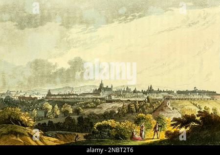 Blick auf Mailand, eingraviert von J. und J. Lory, aus dem Buch " malerische Tour von Genf nach Mailand, über den Simplon ", veröffentlicht in London von R. Ackermann im Jahr 1820 Stockfoto