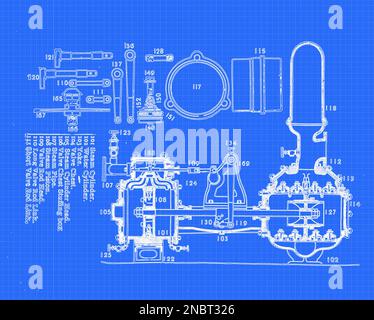 Dampfpumpe im Detail aus Otto Stephensons illustriertem praktischen Test-, Prüf- und Referenzbuch für stationäre, Lokomotive- und Schiffsingenieure, Feuerwehrleute, Elektriker und Mechaniker zur Beschaffung der Lizenz für Dampfingenieure Veröffentlicht in Chicago, W. G. Kraft im Jahr 1891 Stockfoto