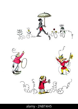 The Story of the Inky Boys aus der deutschen Originalversion des Buches " der Struwwelpeter : oder lustige Geschichten und drollige Bilder : für Kinder von 3-6 Jahren " [ schockköpfiger Peter : oder lustige Geschichten und lustige Bilder : For children from 3-6 years ] von Hoffmann, Heinrich, 1809-1894 Publikationsdatum 1879 Publisher Philadelphia : Kohler Pub. Co Stockfoto