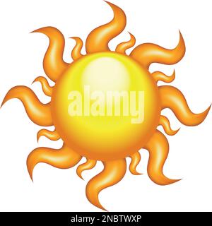 Isolierte glänzende Sonnenvektordarstellung Stock Vektor