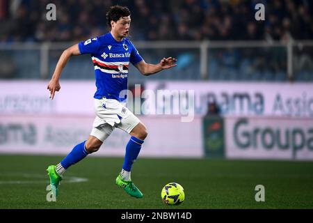 Genua, Italien. 13. Februar 2023 Sam Lammers von UC Sampdoria in Aktion während des Fußballspiels der Serie A zwischen UC Sampdoria und FC Internazionale. Kredit: Nicolò Campo/Alamy Live News Stockfoto