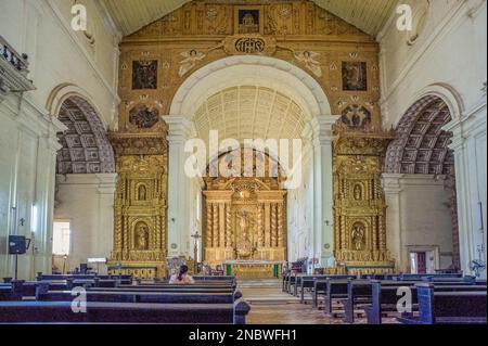 06 09 2009 Altäre In Der Basilika Von Bom Jesus, Basilika De Bom Jesus, Unesco-Weltkulturerbe, Old Goa Goa Indien, Asiatisch-Indisch Stockfoto