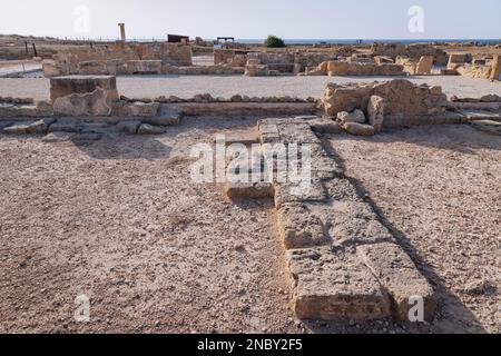 Ruinen des Hauses der Theseus Villa im Archäologischen Park Paphos in Paphos Stadt auf Zypern Stockfoto