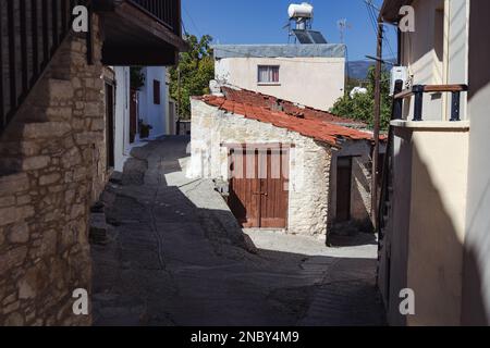 Omodos Stadt in den Troodos Bergen auf Zypern Inselland Stockfoto