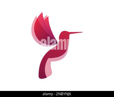 Simple and Creative Flying Hummingbird oder Colibri Illustration Stock Vektor