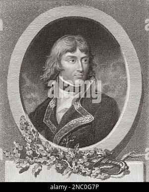 Porträt von Napoleon Bonaparte als junger Mann. Napoleon Bonaparte, 1769-1821. Kaiser der Franzosen. Nach einer Arbeit von Christiaan Josi. Stockfoto